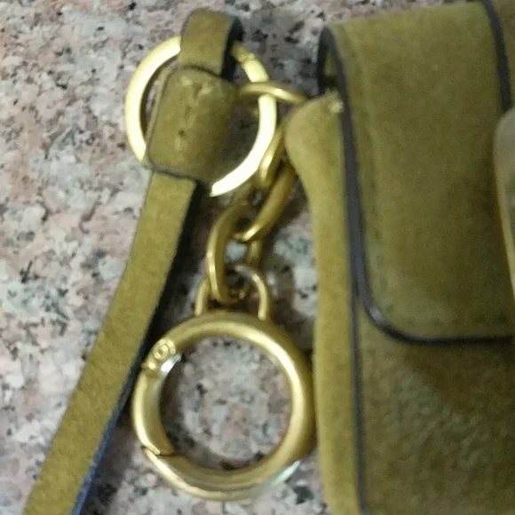 Tory Burch green  Buckle Suede mini Coin Pouch - Picture 3 of 8